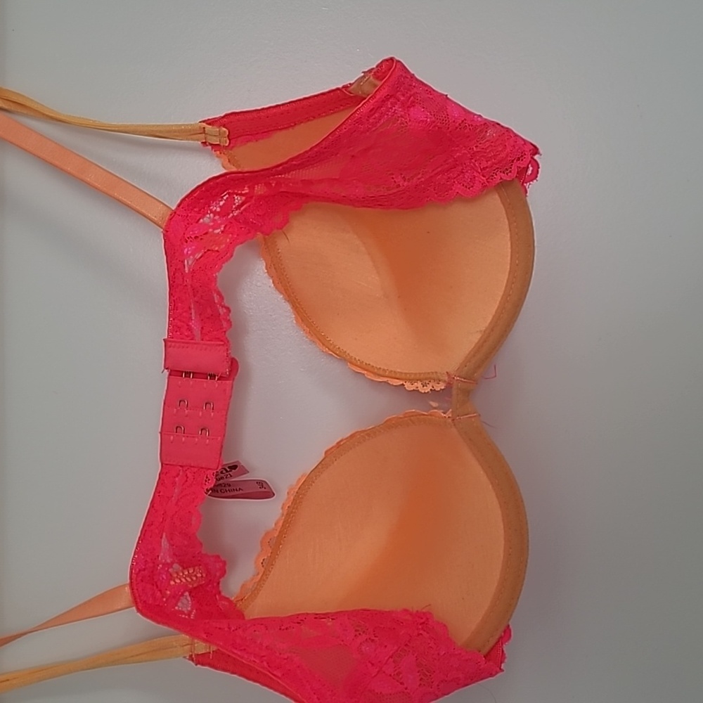 Hot pink and orange  lace bra - Picture 5 of 5